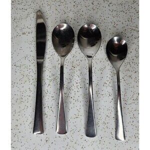 Barclay Geneve Rare Stainless Flatware MCM Teardrop Korea Lot of 4